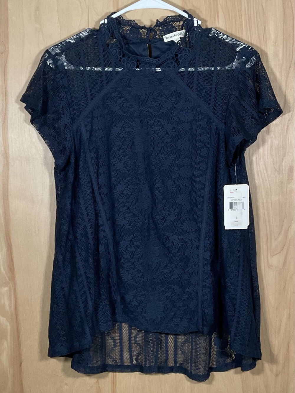 Love on a Hanger Lace High-Neck Lined Blouse - NWT